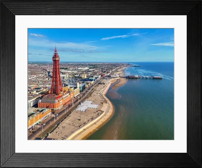 Framed Print : Aerial Image of Blackpool Tower along the Fylde Coast Framed Print : Aerial Image of Blackpool Tower along the Fylde Coast