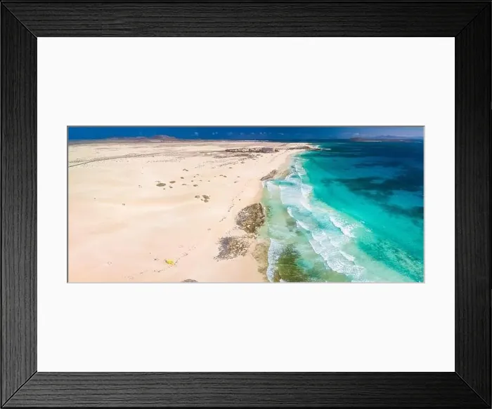 Framed Print : Aerial view of Dunas de Corralejo beach in Fuerteventura, Canary Island, Spain Framed Print : Aerial view of Dunas de Corralejo beach in Fuerteventura, Canary Island, Spain