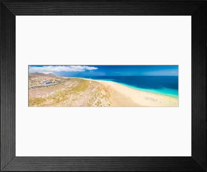 Framed Print : White sandy beach and blue water in Morro Jable, south of Fuerteventura, Canary islands, Spain Framed Print : White sandy beach and blue water in Morro Jable, south of Fuerteventura, Canary islands, Spain