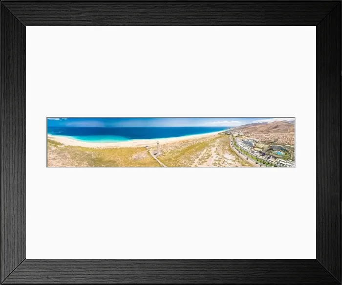 Framed Print : White sandy beach and blue water in Morro Jable, south of Fuerteventura, Canary islands, Spain Framed Print : White sandy beach and blue water in Morro Jable, south of Fuerteventura, Canary islands, Spain
