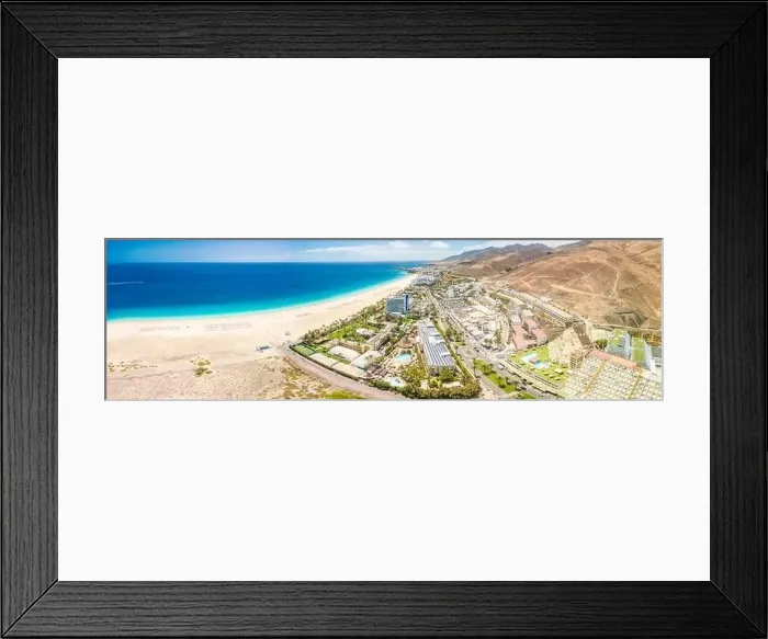Framed Print : White sandy beach and blue water in Morro Jable, south of Fuerteventura, Canary islands, Spain Framed Print : White sandy beach and blue water in Morro Jable, south of Fuerteventura, Canary islands, Spain