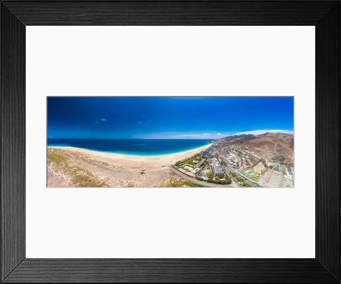 Framed Print : White sandy beach and blue water in Morro Jable, south of Fuerteventura, Canary islands, Spain Framed Print : White sandy beach and blue water in Morro Jable, south of Fuerteventura, Canary islands, Spain