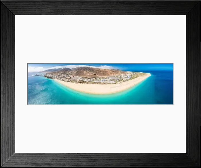 Framed Print : White sandy beach and blue water in Morro Jable, south of Fuerteventura, Canary islands, Spain Framed Print : White sandy beach and blue water in Morro Jable, south of Fuerteventura, Canary islands, Spain