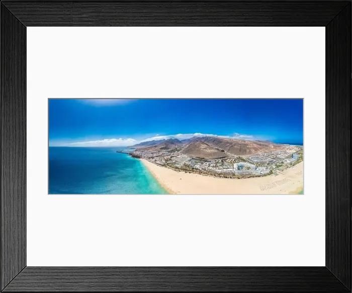 Framed Print : White sandy beach and blue water in Morro Jable, south of Fuerteventura, Canary islands, Spain Framed Print : White sandy beach and blue water in Morro Jable, south of Fuerteventura, Canary islands, Spain