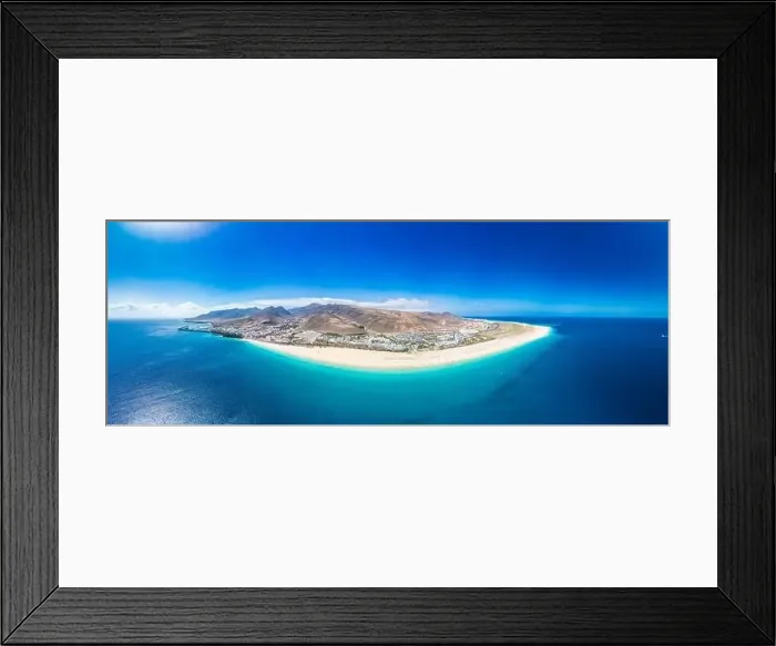 Framed Print : White sandy beach and blue water in Morro Jable, south of Fuerteventura, Canary islands, Spain Framed Print : White sandy beach and blue water in Morro Jable, south of Fuerteventura, Canary islands, Spain