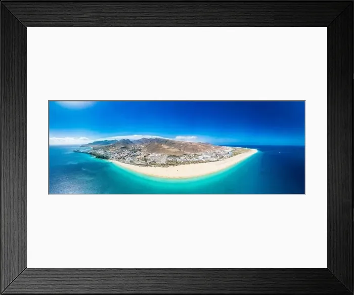 Framed Print : White sandy beach and blue water in Morro Jable, south of Fuerteventura, Canary islands, Spain Framed Print : White sandy beach and blue water in Morro Jable, south of Fuerteventura, Canary islands, Spain