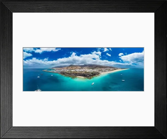 Framed Print : White sandy beach and blue water in Morro Jable, south of Fuerteventura, Canary islands, Spain Framed Print : White sandy beach and blue water in Morro Jable, south of Fuerteventura, Canary islands, Spain