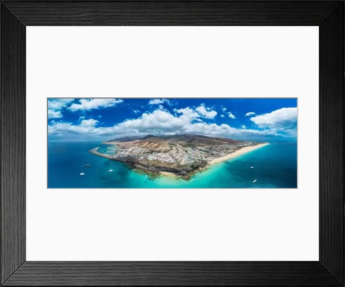Framed Print : White sandy beach and blue water in Morro Jable, south of Fuerteventura, Canary islands, Spain Framed Print : White sandy beach and blue water in Morro Jable, south of Fuerteventura, Canary islands, Spain