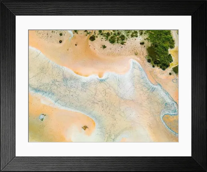 Framed Print : Aerial view of the multicolored texture and patterns of Yarisli Lake in Burdur, Turkey Framed Print : Aerial view of the multicolored texture and patterns of Yarisli Lake in Burdur, Turkey