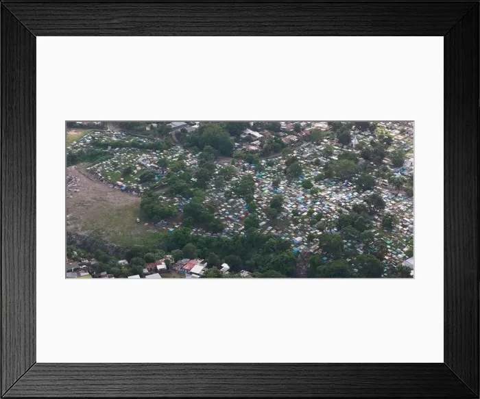 Framed Print : Graveyard in latin america aerial drone view Framed Print : Graveyard in latin america aerial drone view