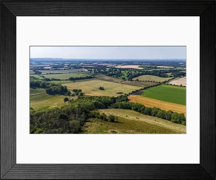 Framed Print : Watership Down in Hampshire Aerial View in Summer Sunshine Framed Print : Watership Down in Hampshire Aerial View in Summer Sunshine