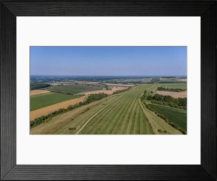 Framed Print : Watership Down in Hampshire Aerial View in Summer Sunshine Framed Print : Watership Down in Hampshire Aerial View in Summer Sunshine