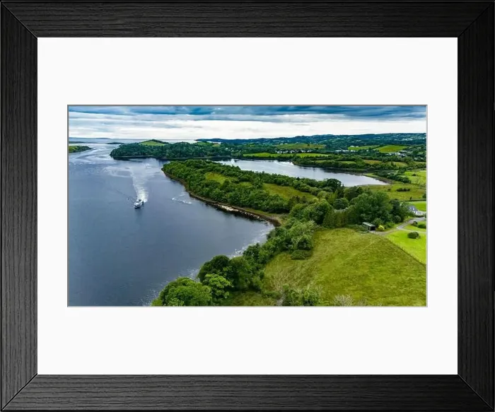 Framed Print : Aerial view of the Donegal Town Waterbus in Ireland Framed Print : Aerial view of the Donegal Town Waterbus in Ireland