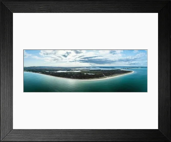 Framed Print : Studland Naturist Beach and Knoll Beach Studland over Studland