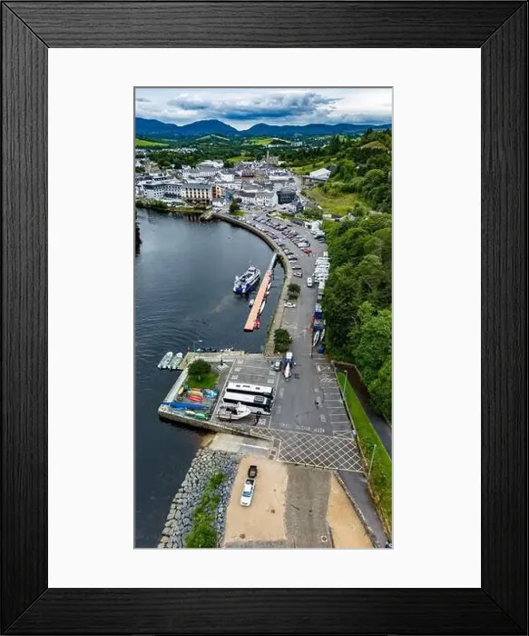 Framed Print : DONEGAL TOWN, COUNTY DONEGAL, IRELAND - JULY 23 2024 : The waterbus arriving to the town