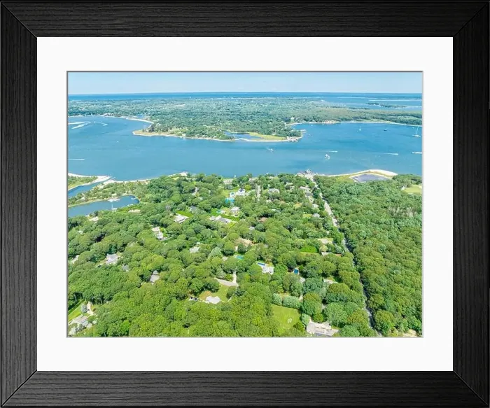 Framed Print : aerial view of north haven and a distant shelter island, ny Framed Print : aerial view of north haven and a distant shelter island, ny