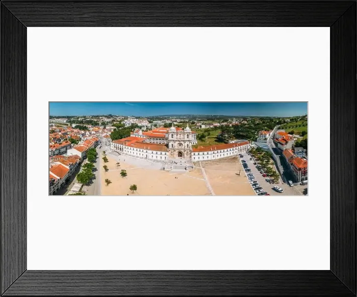 Framed Print : Aerial drone panoramic view of the Alcobaca Monastery (Alcobasa Monastery) Framed Print : Aerial drone panoramic view of the Alcobaca Monastery (Alcobasa Monastery)