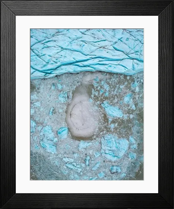Framed Print : Aerial drone view of particular ice textures formed in the Hoffelsjokull glacier following global warming Framed Print : Aerial drone view of particular ice textures formed in the Hoffelsjokull glacier following global warming