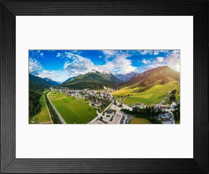 Framed Print : Kranjska Gora town in Slovenia at summer with beautiful nature and mountains in the background Framed Print : Kranjska Gora town in Slovenia at summer with beautiful nature and mountains in the background