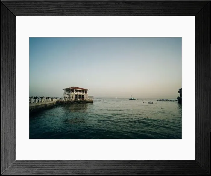 Framed Print : ISTANBUL, TURKEY - OCTOBER 22, 2023 Historical Moda Pier. High quality photo Framed Print : ISTANBUL, TURKEY - OCTOBER 22, 2023 Historical Moda Pier. High quality photo