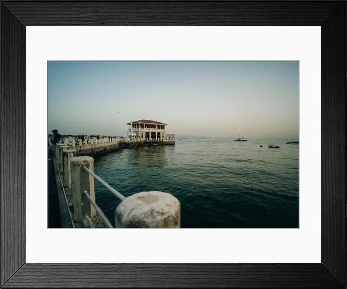 Framed Print : ISTANBUL, TURKEY - OCTOBER 22, 2023 Historical Moda Pier. High quality photo Framed Print : ISTANBUL, TURKEY - OCTOBER 22, 2023 Historical Moda Pier. High quality photo
