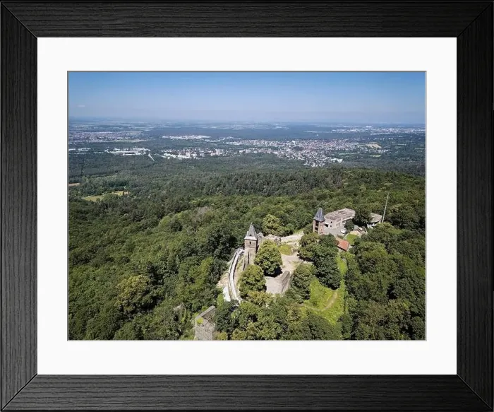 Framed Print : View over Frankenstein Castle towards Darmstadt and Frankfurt Framed Print : View over Frankenstein Castle towards Darmstadt and Frankfurt