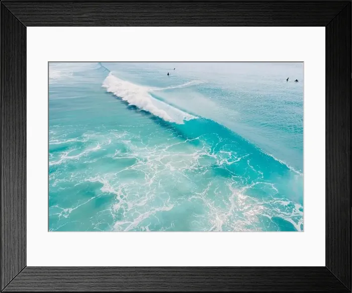 Framed Print : Top view of blue ocean and waves, drone view Framed Print : Top view of blue ocean and waves, drone view
