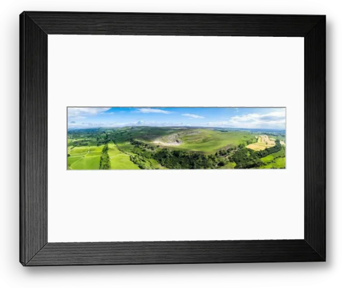 Framed Print : Panorama of Farms and Fields over Yorkshire Dales National Park from a dron, North Yorkshire, England Framed Print : Panorama of Farms and Fields over Yorkshire Dales National Park from a dron, North Yorkshire, England