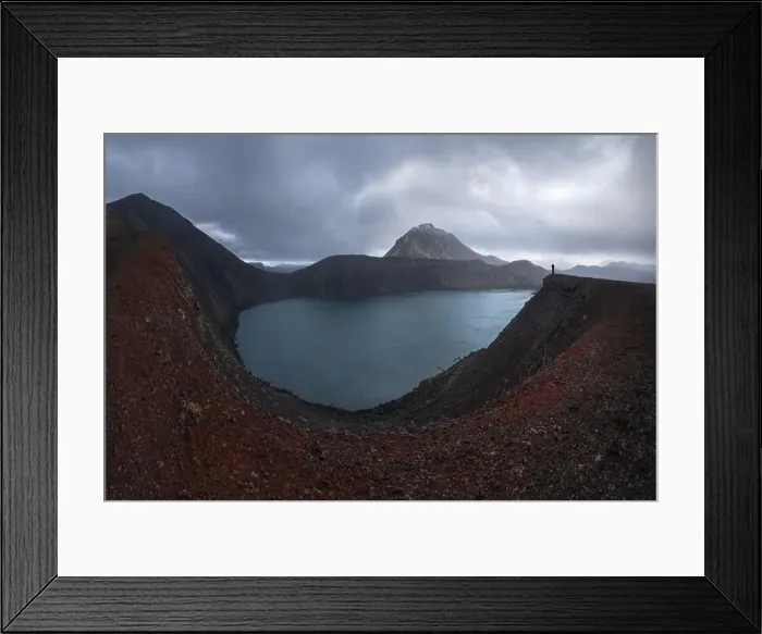 Framed Print : Drone capture of a vast moody lake nestled in the volcanic highlands of Iceland Framed Print : Drone capture of a vast moody lake nestled in the volcanic highlands of Iceland