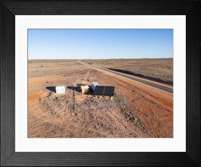Framed Print : Solar powered communication equipment beside the Stuart Highway in outback South Australia Framed Print : Solar powered communication equipment beside the Stuart Highway in outback South Australia