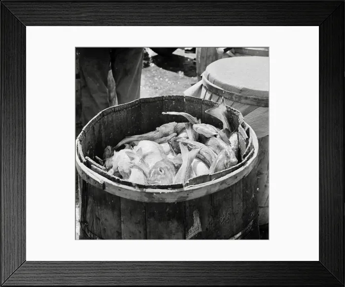 Framed Print : Barrels of codfish, Fulton Fish Market, New York City, May 1943 Framed Print : Barrels of codfish, Fulton Fish Market, New York City, May 1943