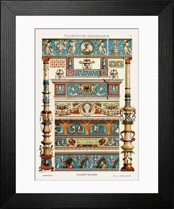 Framed Print : Italian Renaissance Ornamentation Framed Print : Italian Renaissance Ornamentation