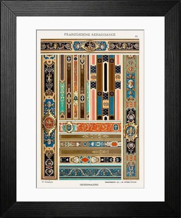 Framed Print : French Renaissance Ornamentation