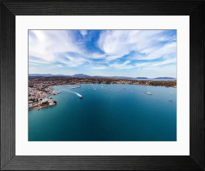 Framed Print : Greece, Aerial drone view of Porto Cheli Framed Print : Greece, Aerial drone view of Porto Cheli