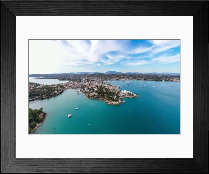 Framed Print : Greece, Aerial drone view of Porto Cheli Framed Print : Greece, Aerial drone view of Porto Cheli