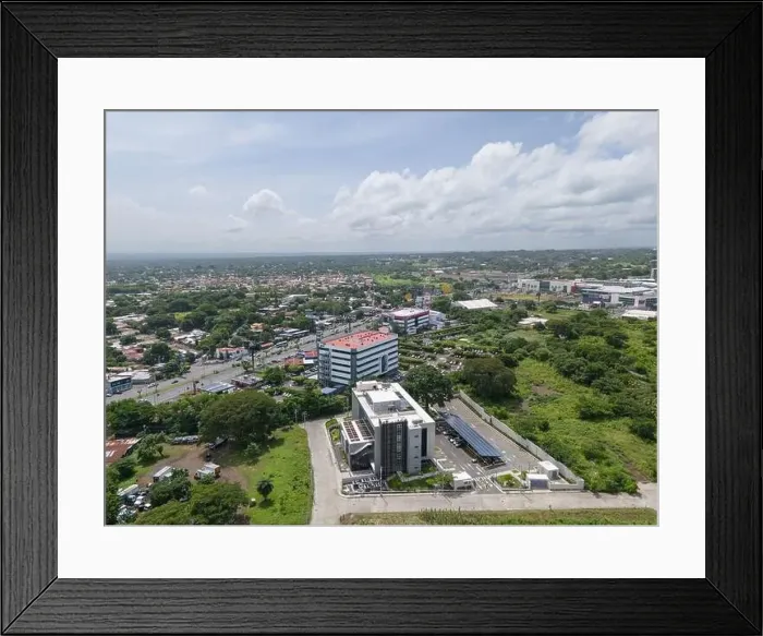 Framed Print : Managua, Nicaragua - August 16, 2024:Office building in Managua Nicaragua central america aerial drone view Framed Print : Managua, Nicaragua - August 16, 2024:Office building in Managua Nicaragua central america aerial drone view