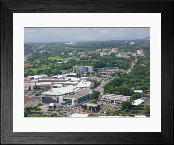 Framed Print : Managua, Nicaragua - August 16, 2024: Santo domingo district in Managua aerial drone view Framed Print : Managua, Nicaragua - August 16, 2024: Santo domingo district in Managua aerial drone view