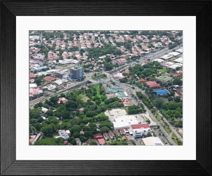 Framed Print : Managua, Nicaragua - August 16, 2024: Traffic in roundabout Managua city aerial drone view Framed Print : Managua, Nicaragua - August 16, 2024: Traffic in roundabout Managua city aerial drone view