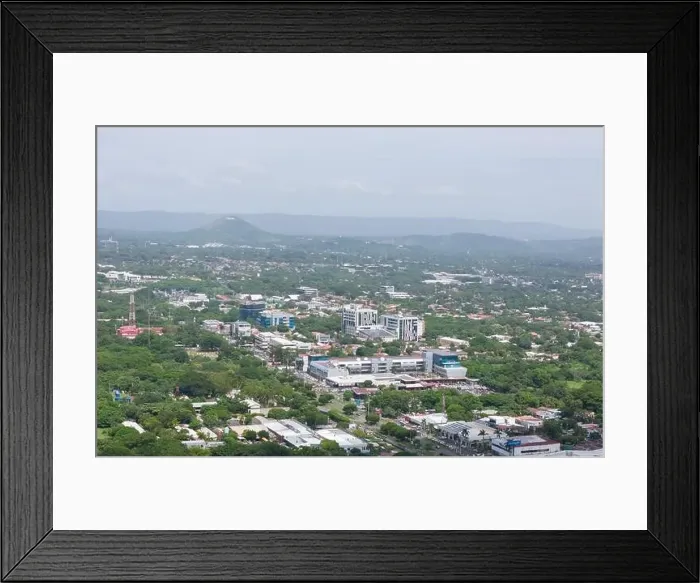Framed Print : Managua, Nicaragua - August 16, 2024: Nicaragua capital Managua town aerial drone view Framed Print : Managua, Nicaragua - August 16, 2024: Nicaragua capital Managua town aerial drone view