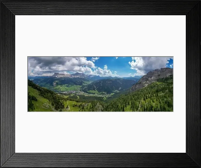 Framed Print : The Cross Monte Croce from Crusc da Rit Aerial view of the Dolomites mountain landscape in Trentino Framed Print : The Cross Monte Croce from Crusc da Rit Aerial view of the Dolomites mountain landscape in Trentino