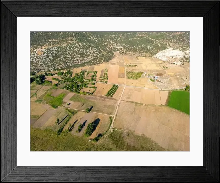 Framed Print : Aerial view of the fields around Karatas Lake in Burdur, Turkey Framed Print : Aerial view of the fields around Karatas Lake in Burdur, Turkey