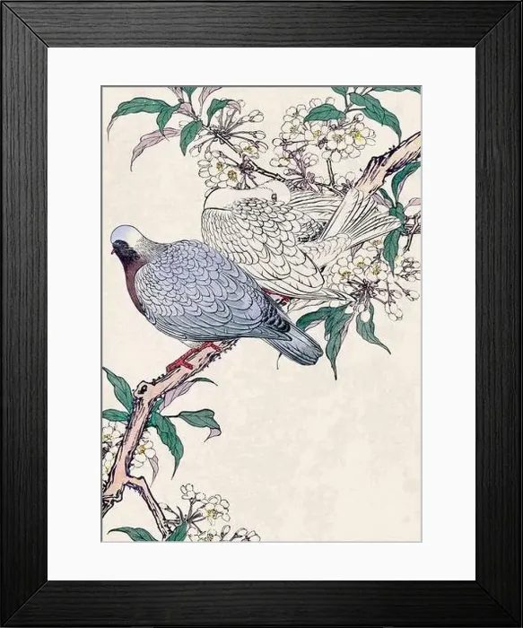 Framed Print : Bird Art. Oriental-style bird illustration. Digital watercolor on a grunge beige background Framed Print : Bird Art. Oriental-style bird illustration. Digital watercolor on a grunge beige background