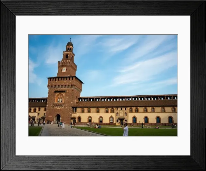 Framed Print : Milan, Italy - June 07, 2024: The residence of the dukes of Milan of the Sforza dynasty in Milan Framed Print : Milan, Italy - June 07, 2024: The residence of the dukes of Milan of the Sforza dynasty in Milan