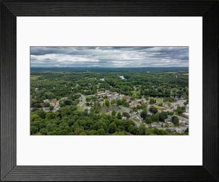 Framed Print : August 20 2024, Sunny afternoon summer aerial image of the area surrounding Fort Edward, NY, USA Framed Print : August 20 2024, Sunny afternoon summer aerial image of the area surrounding Fort Edward, NY, USA
