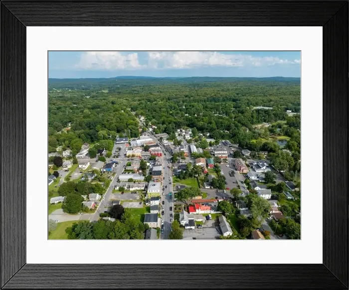 Framed Print : August 14 2024, Sunny afternoon summer aerial image of the area surrounding Red Hook, NY, USA Framed Print : August 14 2024, Sunny afternoon summer aerial image of the area surrounding Red Hook, NY, USA