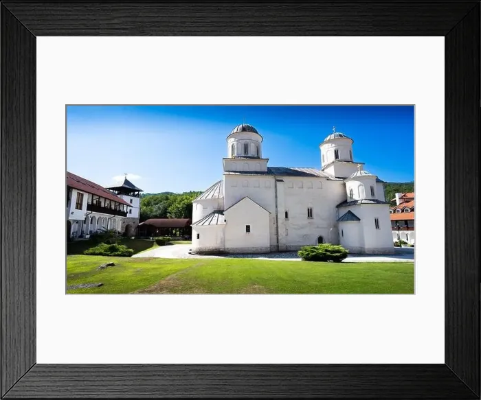 Framed Print : Old Orthodox monastery during a sunny day, Serbia. Mileševo Monastery Framed Print : Old Orthodox monastery during a sunny day, Serbia. Mileševo Monastery