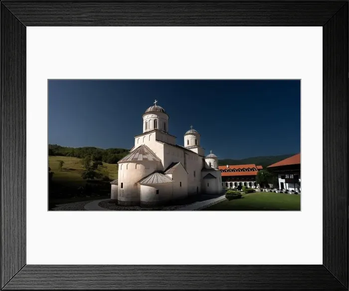 Framed Print : Old Orthodox monastery during a sunny day, Serbia. Mileševo Monastery Framed Print : Old Orthodox monastery during a sunny day, Serbia. Mileševo Monastery