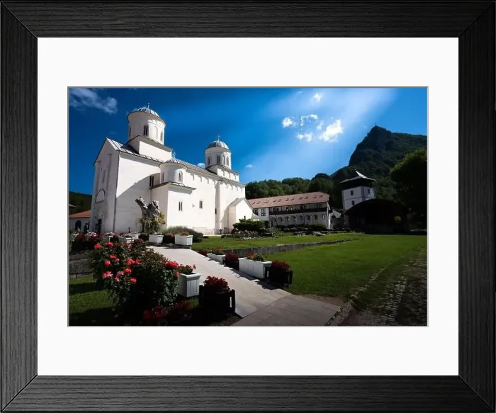 Framed Print : Old Orthodox monastery during a sunny day, Serbia. Mileševo Monastery Framed Print : Old Orthodox monastery during a sunny day, Serbia. Mileševo Monastery