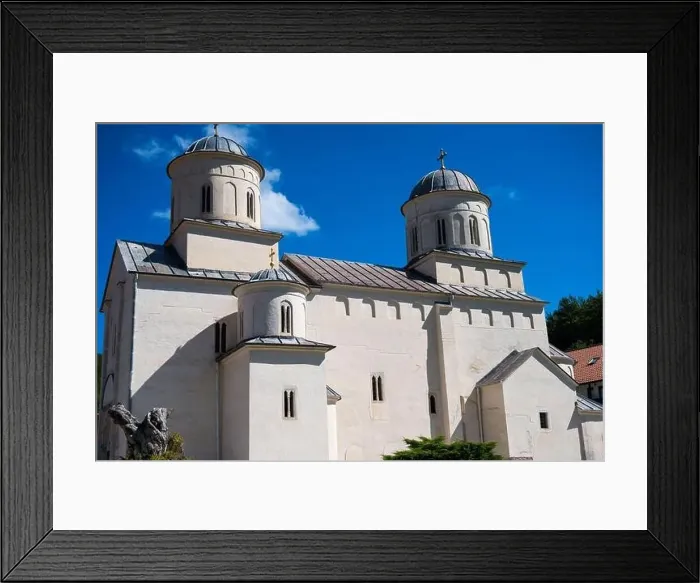 Framed Print : Old Orthodox monastery during a sunny day, Serbia. Mileševo Monastery Framed Print : Old Orthodox monastery during a sunny day, Serbia. Mileševo Monastery