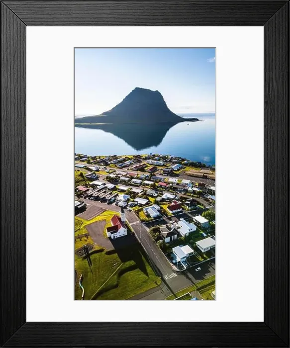 Framed Print : Grundarfjordur, Iceland, Drone Footage Framed Print : Grundarfjordur, Iceland, Drone Footage